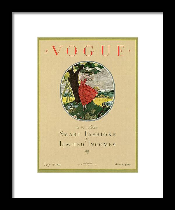 Illustration Framed Print featuring the photograph A Vogue Magazine Cover Of A Woman by Leslie Saalburg