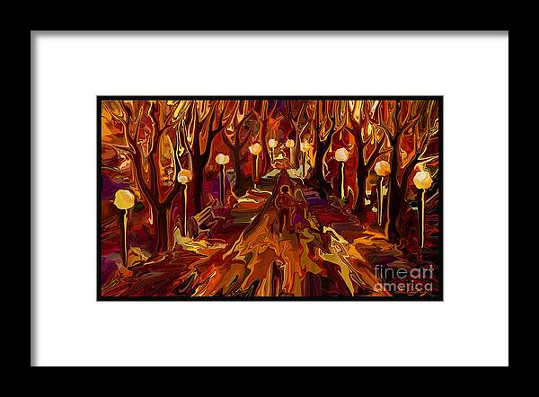 Park. Love Framed Print featuring the painting A Walk In The Park by Steven Lebron Langston