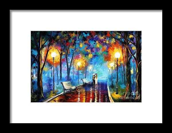 Walk Framed Print featuring the painting A Walk in the Park by Tim Gilliland