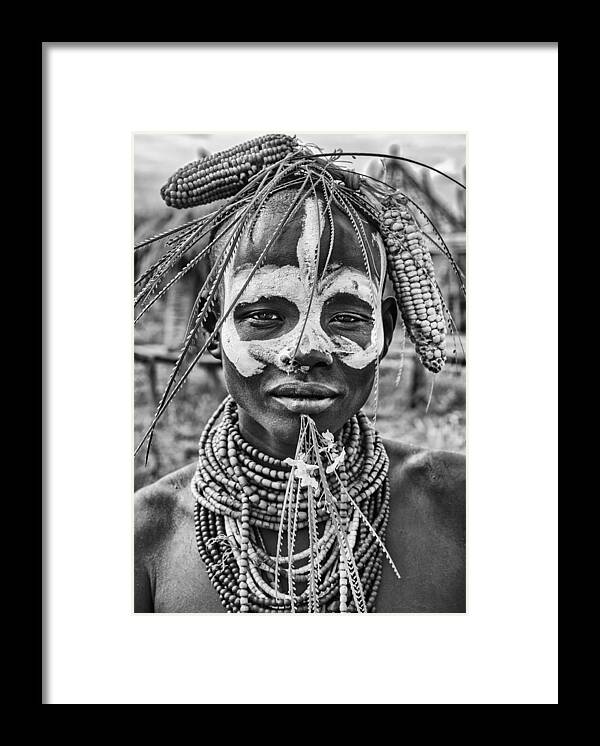 Tribe Framed Print featuring the photograph A Woman Of The Karo Tribe (omo Valley-ethiopia). by Joxe Inazio Kuesta