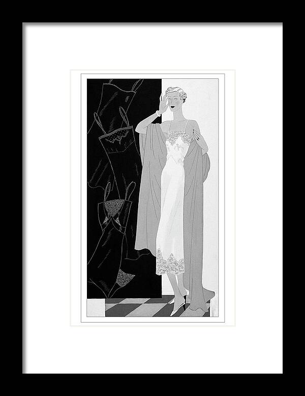 Fashion Framed Print featuring the digital art A Woman Wearing A Slip by Eduardo Garcia Benito