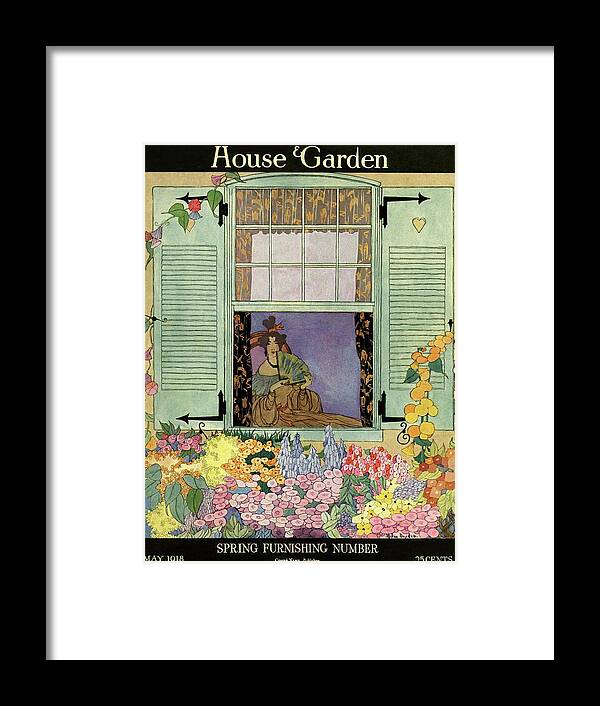 House And Garden Framed Print featuring the photograph A Woman With A Fan by Helen Dryden