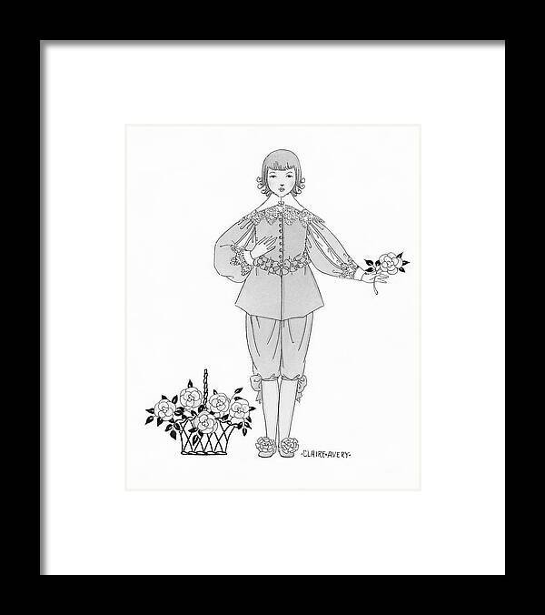 Fashion Framed Print featuring the digital art A Young Boy Wearing An Ensemble From The Courtly by Claire Avery