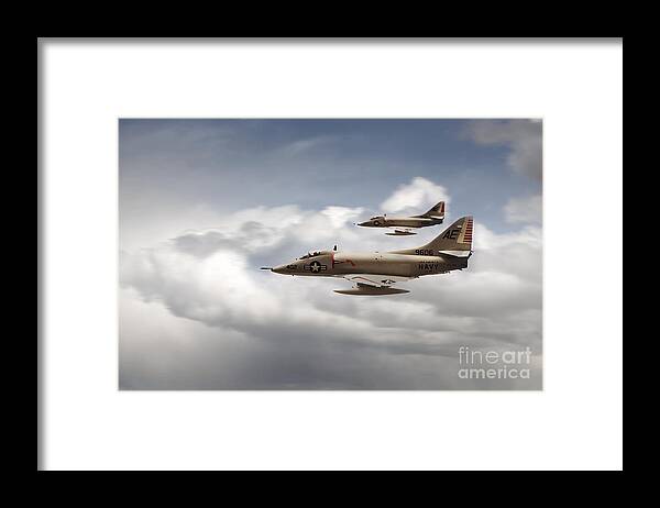 Douglas A-4 Skyhawk Framed Print featuring the digital art A4 Skyhawks by Airpower Art