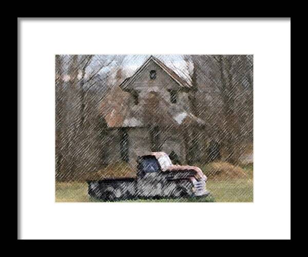 Antique Pick Up Framed Print featuring the painting Abandoned by Dennis Buckman