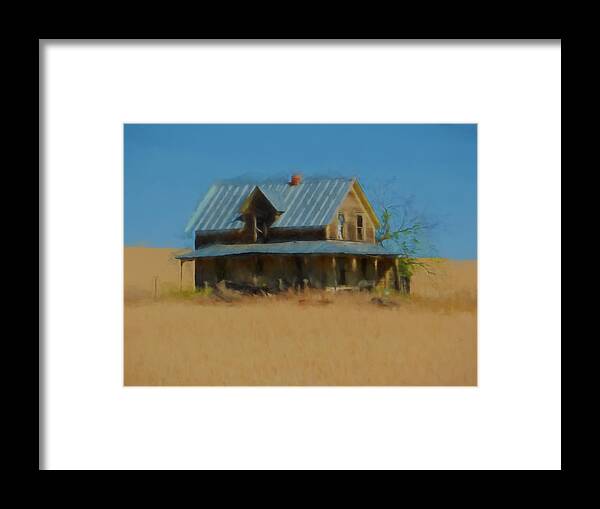  Framed Print featuring the digital art Abandoned Home by Cathy Anderson