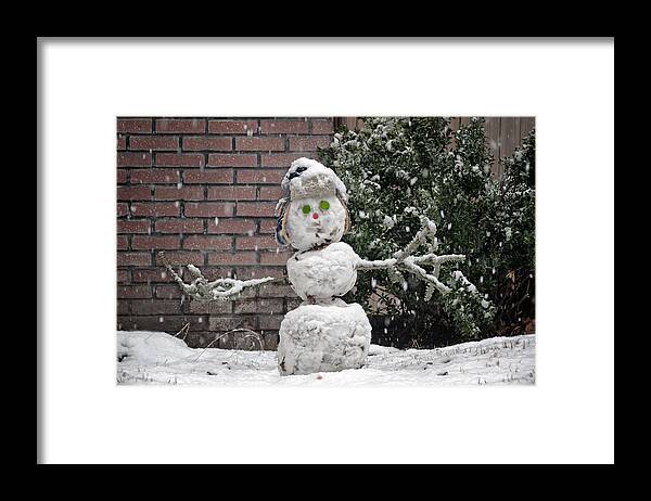 Snowman Framed Print featuring the photograph Abominable by Steven Michael