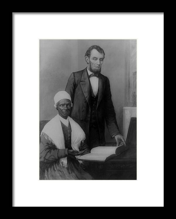 Abraham Lincoln And Sojourner Truth Framed Print featuring the digital art Abraham Lincoln And Sojourner Truth by Unknown