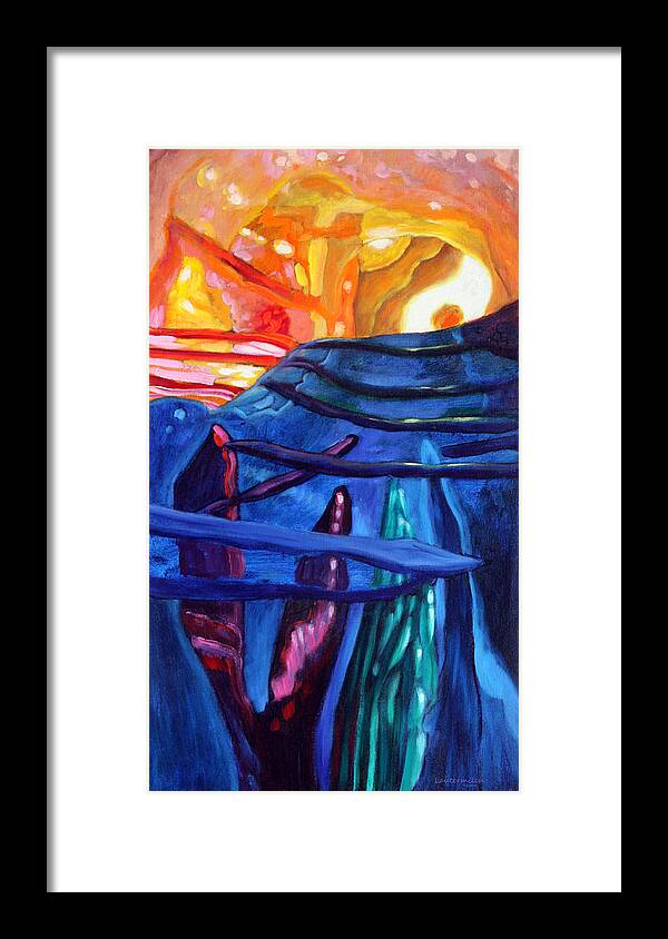 Abstract Framed Print featuring the painting Abstract 48-2004 by John Lautermilch