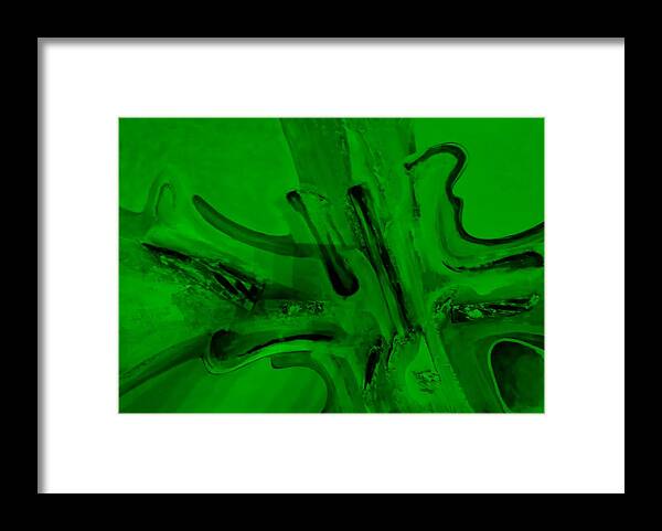Abstract Painting Framed Print featuring the painting Abstract Art Green by Rob Hans