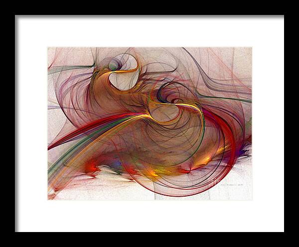 Abstract Framed Print featuring the digital art Abstract Art Print Inflammable Matter by Karin Kuhlmann