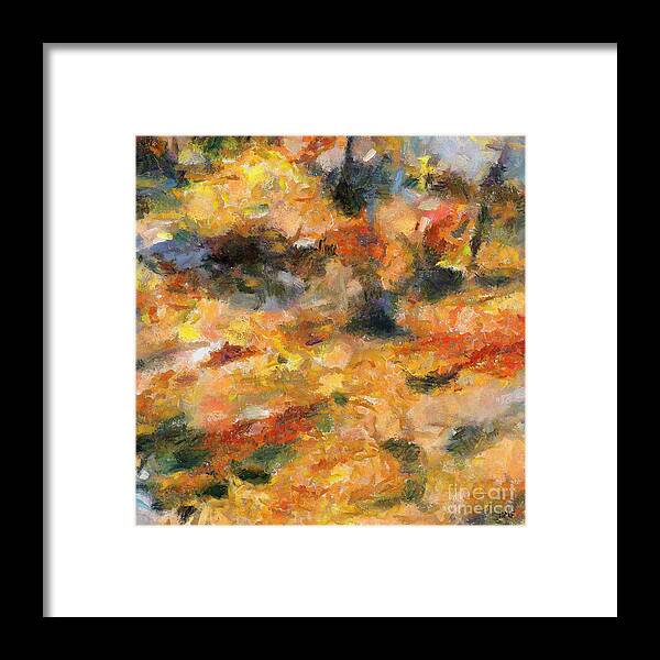 Abstract Autumn Framed Print featuring the painting Abstract Autumn 1 by Dragica Micki Fortuna