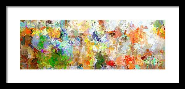 Abstract Framed Print featuring the digital art Abstract Collage Panorama by Ginette Callaway
