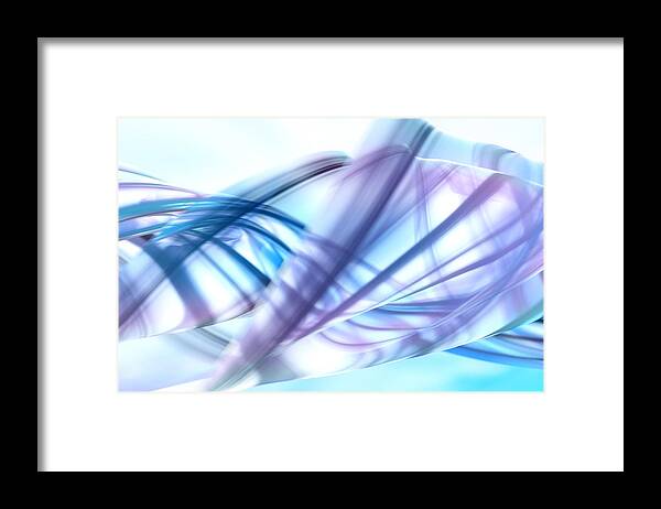 Curve Framed Print featuring the digital art Abstract Curves On Bright Background by Maciej Frolow