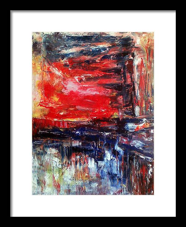  Framed Print featuring the painting Abstract by Deeb Marabeh