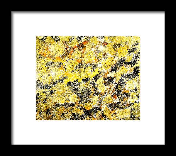 Gold Framed Print featuring the painting Abstract Eternity Gold Rush 1 by Richard W Linford