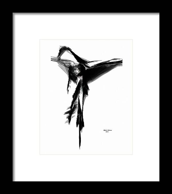 Flamenco Framed Print featuring the digital art Abstract Flamenco by Rafael Salazar
