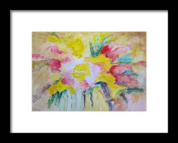 Floral Abstraction Framed Print featuring the painting Abstract Floral by Barbara Anna Knauf