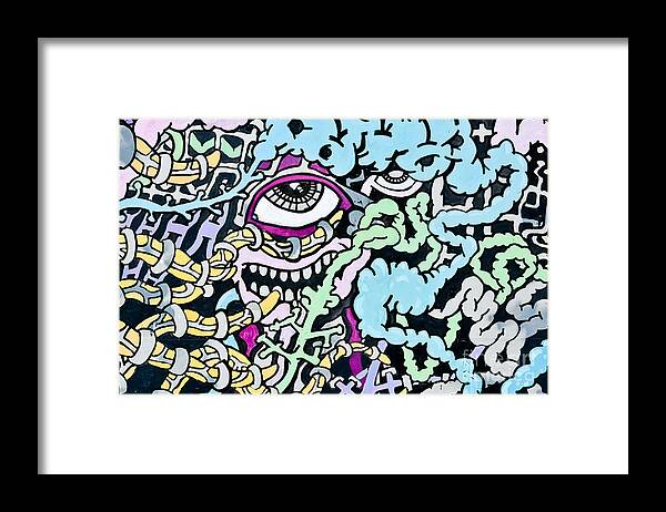 Graffiti Framed Print featuring the photograph Abstract Graffitii detail by Yurix Sardinelly