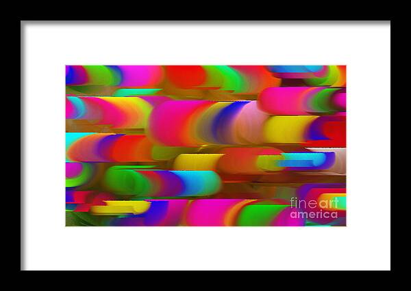 Abstract Framed Print featuring the digital art Abstract Hair Curlers Painting by Andee Design
