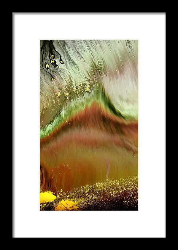 Abstract Landscape Framed Print featuring the painting Abstract Landscape Layers of Beauty by kRedArt by Serg Wiaderny