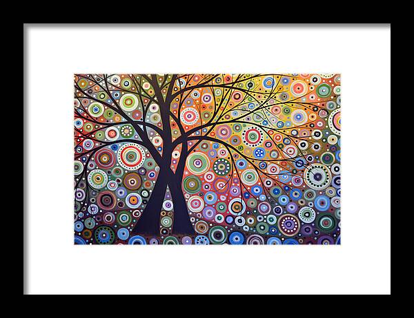 Modern Framed Print featuring the painting Abstract Landscape Painting ... Magic Garden by Amy Giacomelli