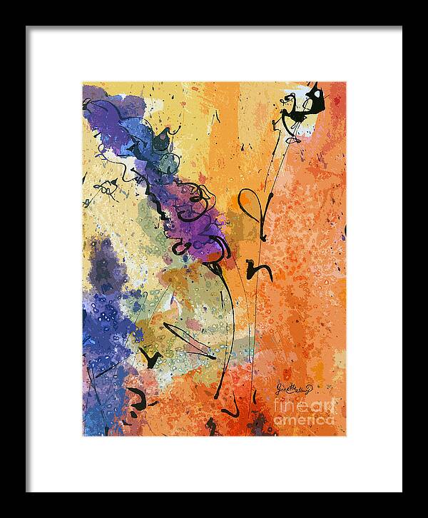 Modern Framed Print featuring the painting Abstract Lavender Modern Decor by Ginette Callaway