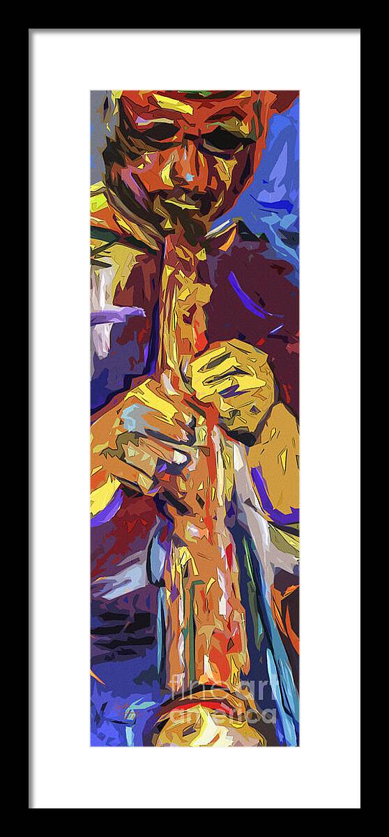 Jaz Framed Print featuring the painting Abstract Live Session Jazz by Ginette Callaway