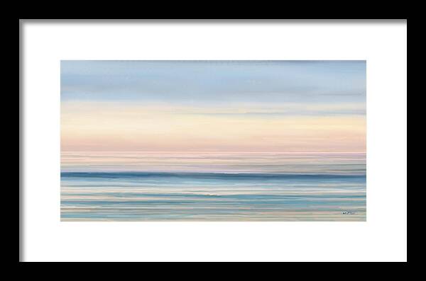 Abstract Framed Print featuring the painting Abstract Long Pink Sunset by Stephen Jorgensen