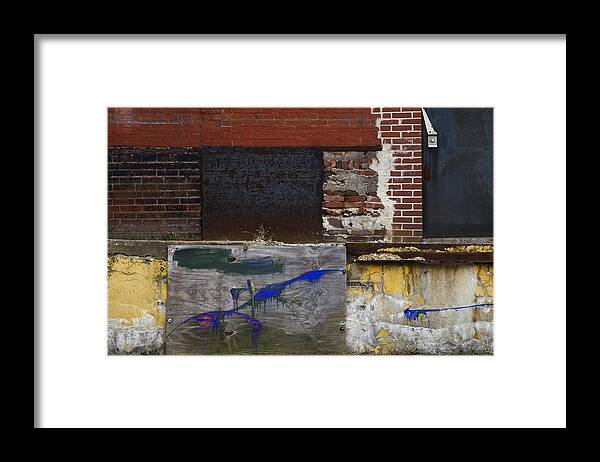 Abstract Framed Print featuring the photograph Abstract on the Loading Dock AKA Jackson Pollock IMG 7861 by Greg Kluempers