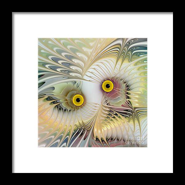 Owl Framed Print featuring the digital art Abstract Owl by Klara Acel
