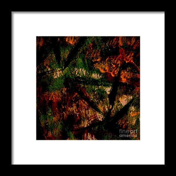 Abstract Colorful Painting Abstract Palm Leaf Effect By Jd Framed Print featuring the painting Abstract Palm Leaf by James Daugherty
