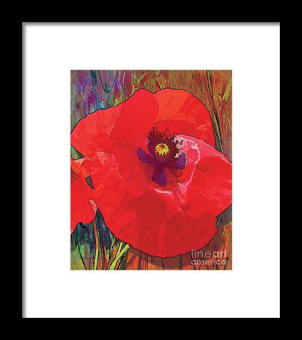 Floral Framed Print featuring the painting Abstract Poppy A by Grace Pullen