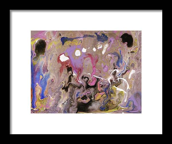 Abstract Framed Print featuring the painting Abstract Pour 2 by Jamie Frier