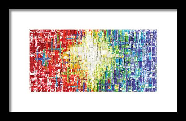 Abstract Framed Print featuring the painting Abstract rainbow by Susanna Shaposhnikova