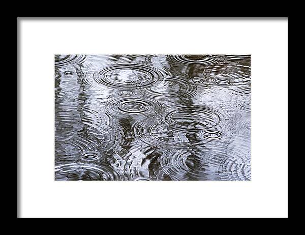 Water Framed Print featuring the photograph Abstract Raindrops by Christina Rollo