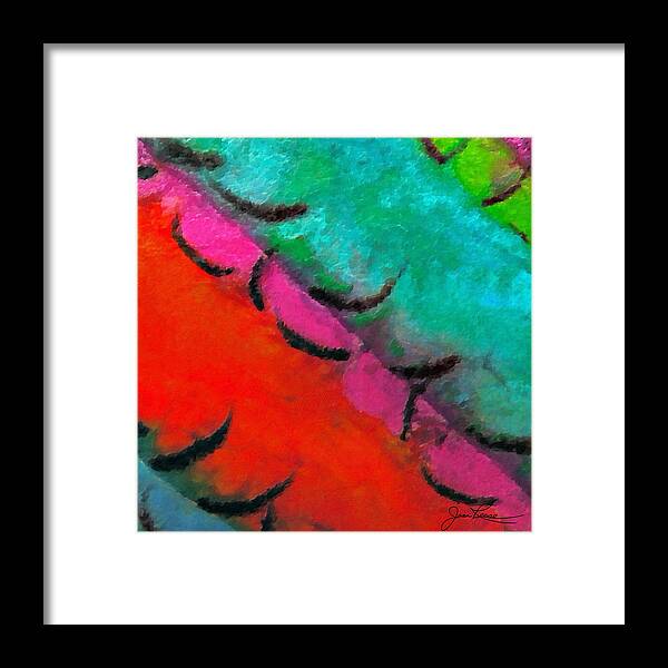 Watercolor And Chinese Black Ink. Blue Framed Print featuring the painting Abstract Red Blue by Joan Reese
