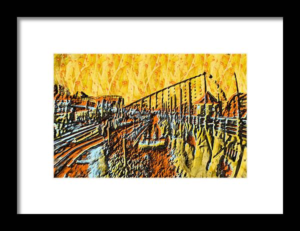Abstract Framed Print featuring the painting Abstract Roller Coaster by Doc Braham