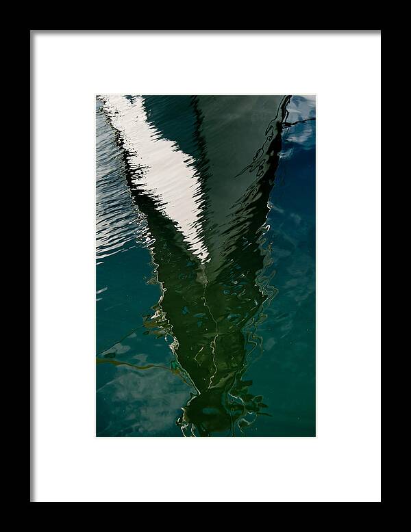 Sailboat Framed Print featuring the photograph Abstract Sailboat Reflection by Jani Freimann