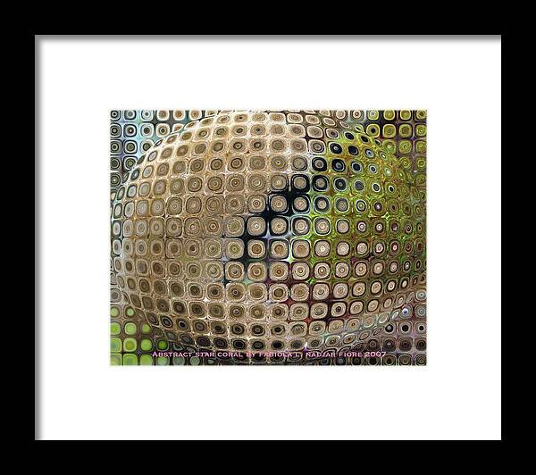 Photography Framed Print featuring the photograph Abstract Star Coral by Fabiola L Nadjar Fiore