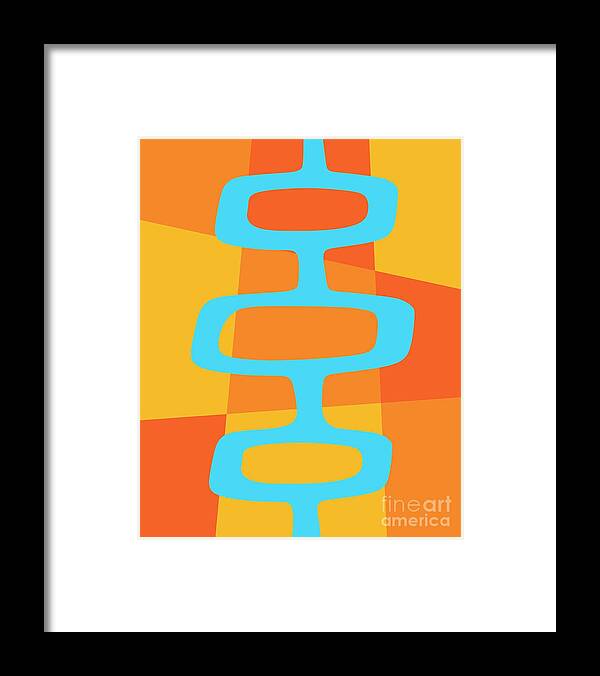 Turquoise Framed Print featuring the digital art Abstract with Turquoise Pods 3 by Donna Mibus
