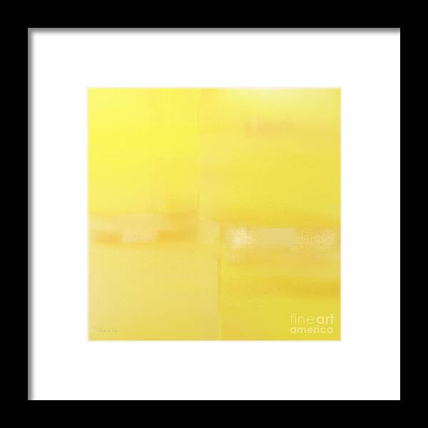 Andee Design Abstract Framed Print featuring the digital art Abstract Yellow 4 Square by Andee Design