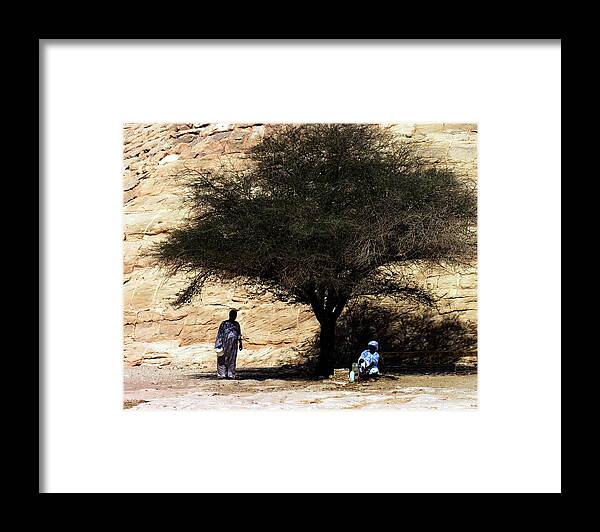 Abu Simbel Framed Print featuring the photograph Abu Simbel - Shade by Jacqueline M Lewis