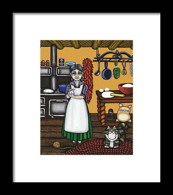 Cook Framed Print featuring the painting Abuelita or Grandma by Victoria De Almeida