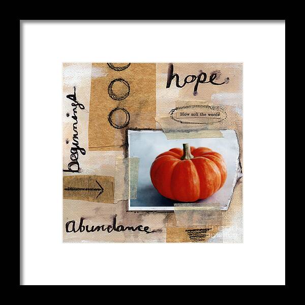 Pumpkin Framed Print featuring the painting Abundance by Linda Woods
