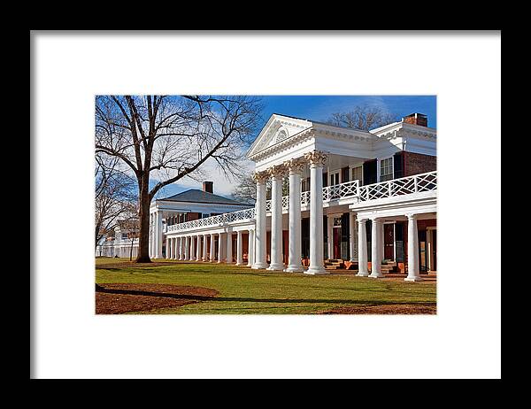 University Of Virginia Framed Print featuring the photograph Academical Village at the University of Virginia by Melinda Fawver