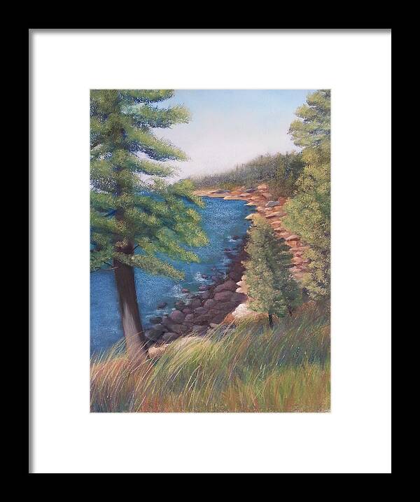 Acadia Framed Print featuring the pastel Acadia Morning by Carol Corliss