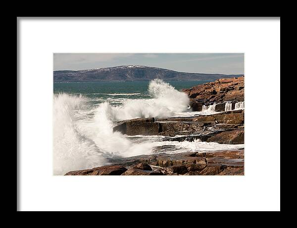 Landscape Framed Print featuring the photograph Acadia Waves 4198 by Brent L Ander