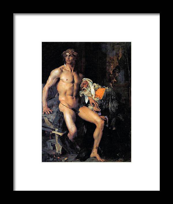 Jules Bastian Lepage Framed Print featuring the painting Achilles et Priam by Jules Bastien LePage