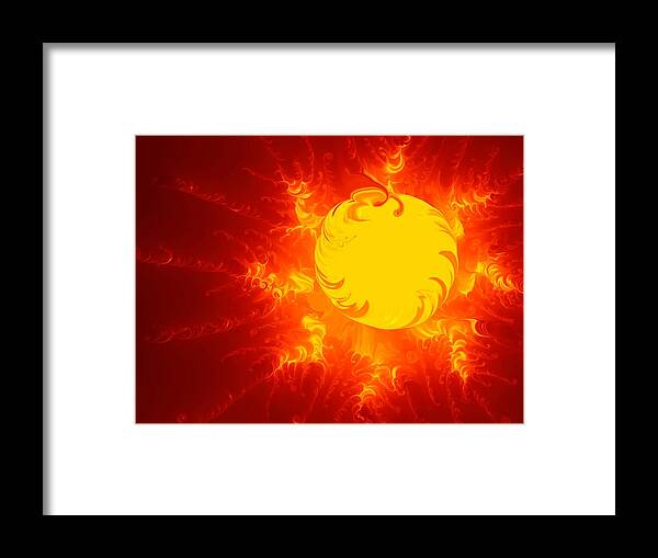 Abstract Framed Print featuring the digital art Acid Sun Brilliant 2 by Jim Williams